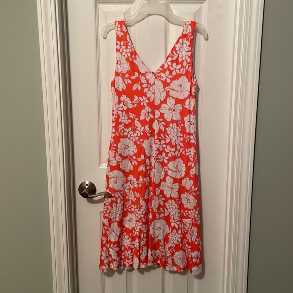 Tommy Bahama Floral Orange and White Midi Dress